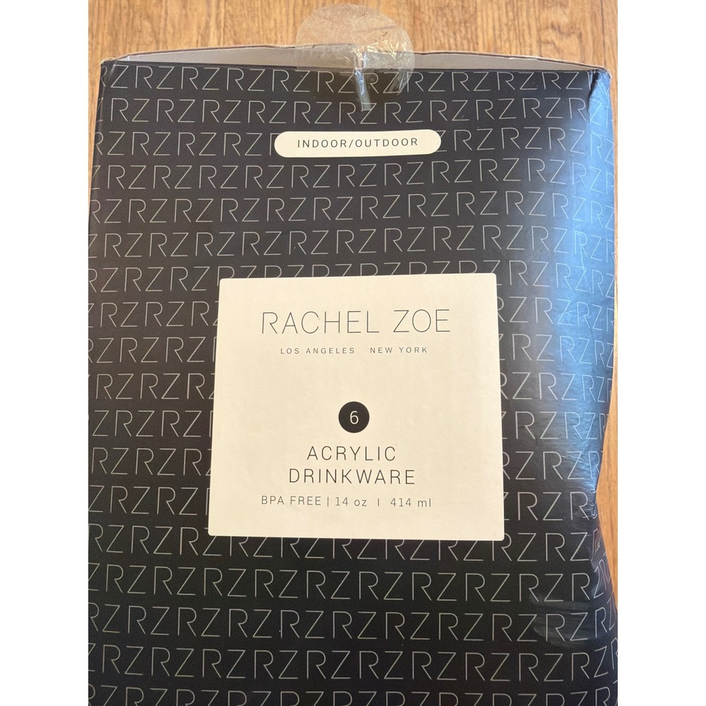 NEW Rachel Zoe Set of 6 Acrylic Drinkware Long Stem Wine Glasses 14oz BPA Free - Picture 3 of 4